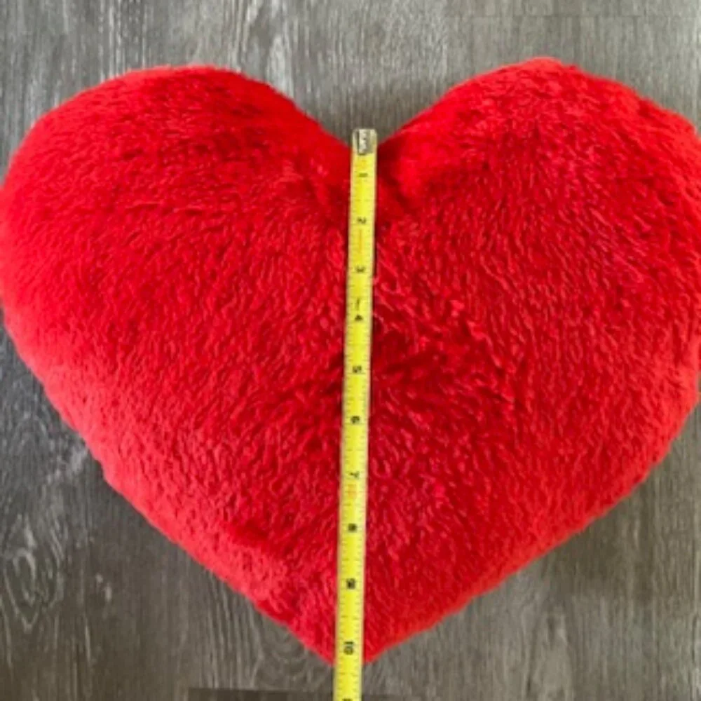 🧡3/15 Fuzzy Red Heart-Shaped Throw Pillow